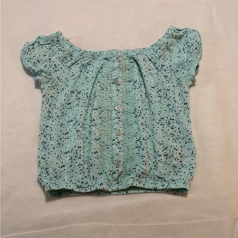 Mint Green short sleeve crop top